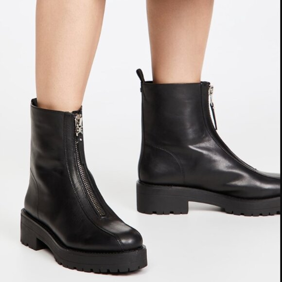 Sam Edelman Jacquie Black Leather Zip Booties 8.5 - Picture 2 of 9